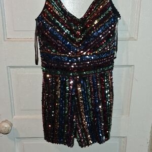 As U Wish Multicolor Sequin Jumpsuit